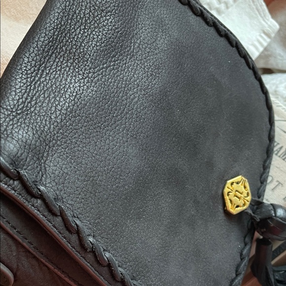 Nanette Lepore Black Crossbody Bag with gold Initial Accent